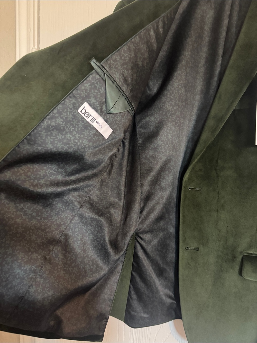 Bar III Dark Green Men's Blazer - Picture 3 of 4